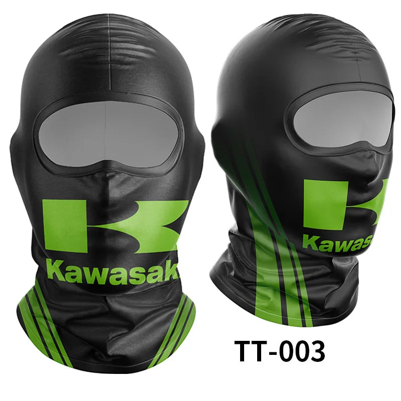 New Kawasaki Bike Ice Silk Head Cover, Motorcycle Sunscreen Mask, Motorcycle Helmet Head Cover