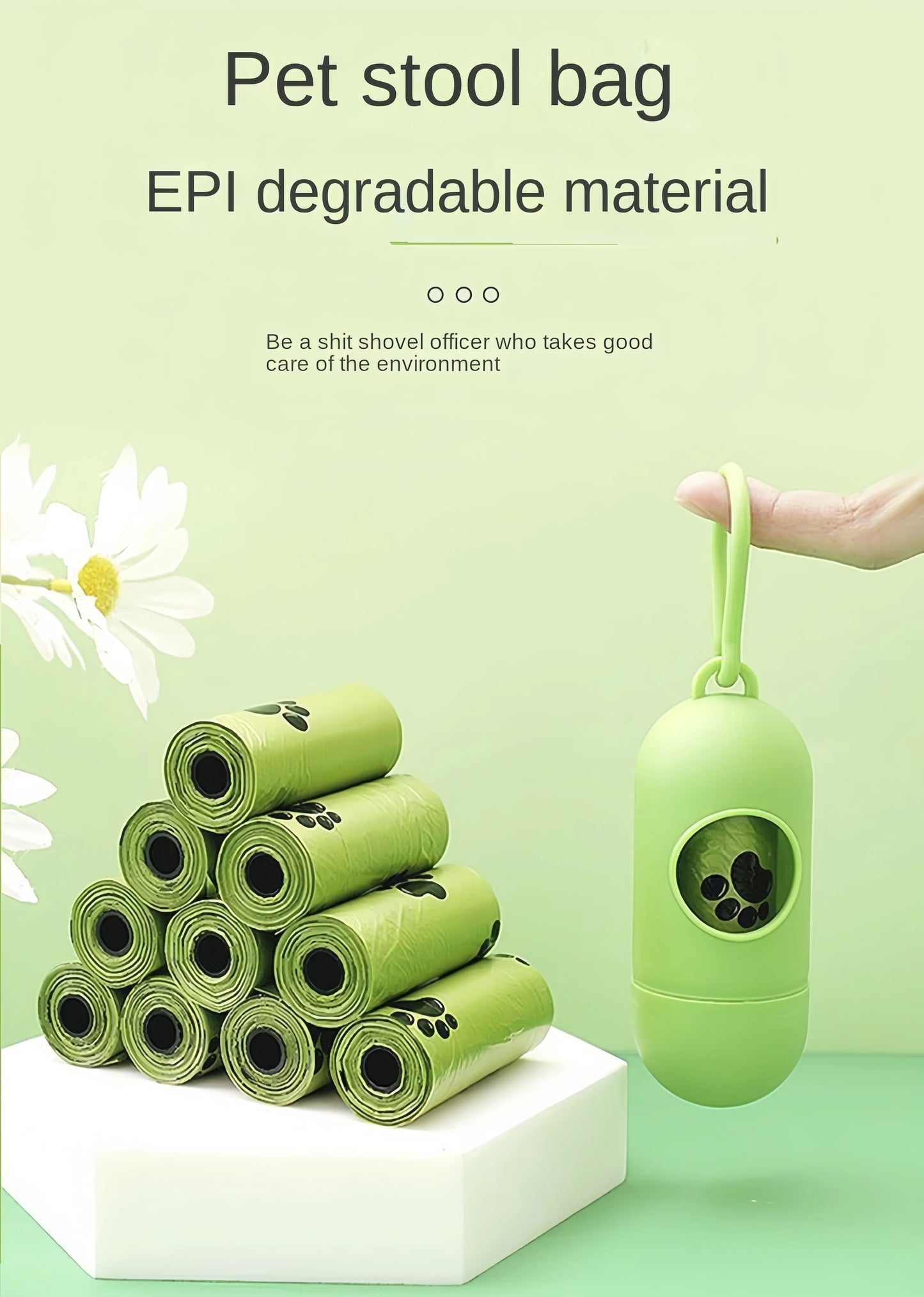 EPI Intensification Biodegradable Pet Garbage Bag Dog Poop Bags Dog Poop Bag Dispenser Dog Cleaning Supplies Dog