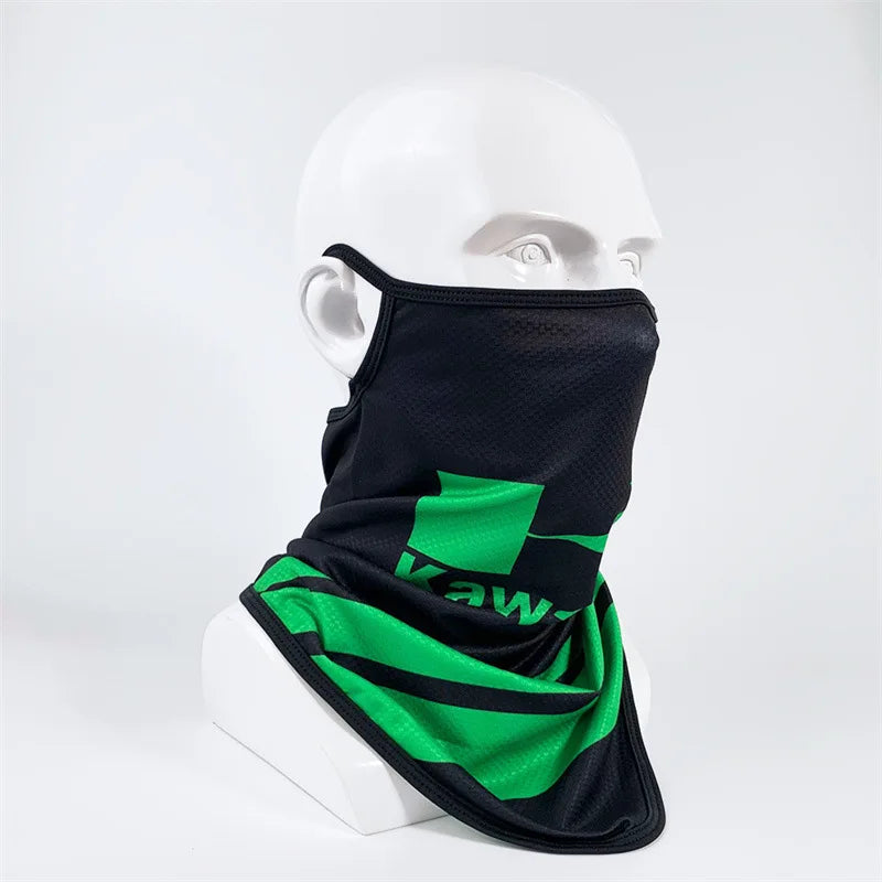 New Kawasaki Bike Ice Silk Head Cover, Motorcycle Sunscreen Mask, Motorcycle Helmet Head Cover
