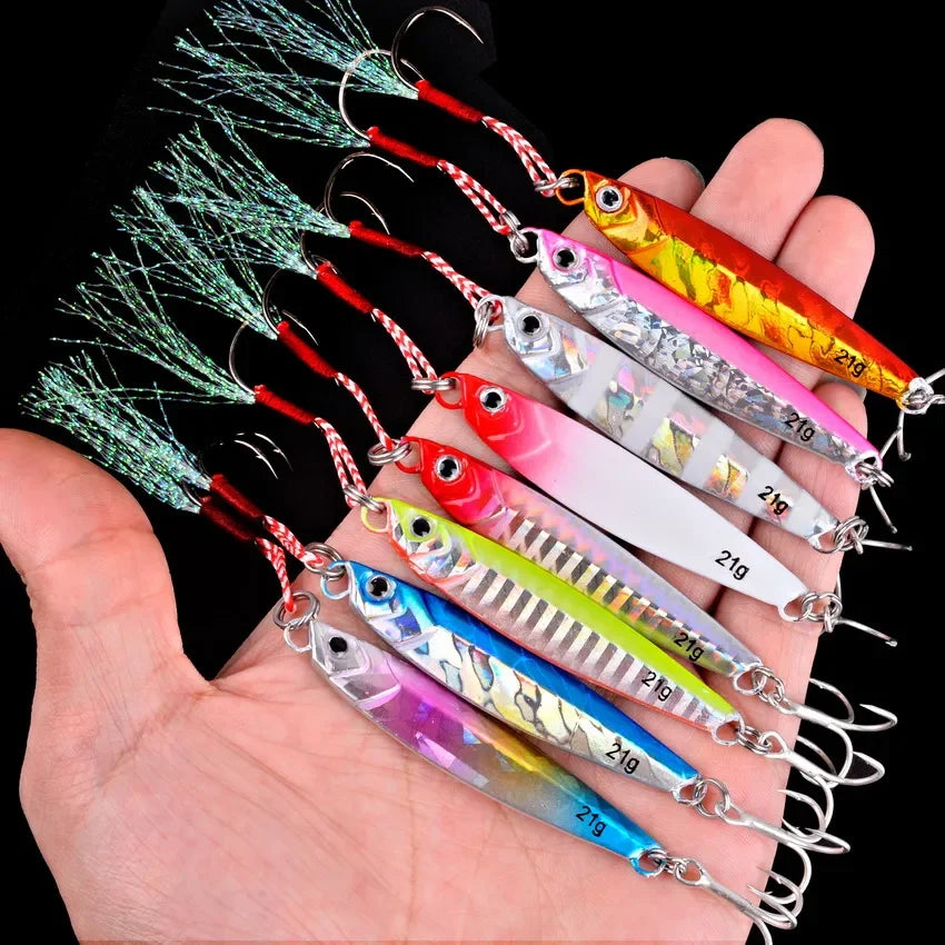 5pcs Metal Jig Fishing Lure Weights 10g-40g Trolling Hard Bait Bass Fishing Bait Tackle Trout Jigging Lure Jigs Saltwater Lures