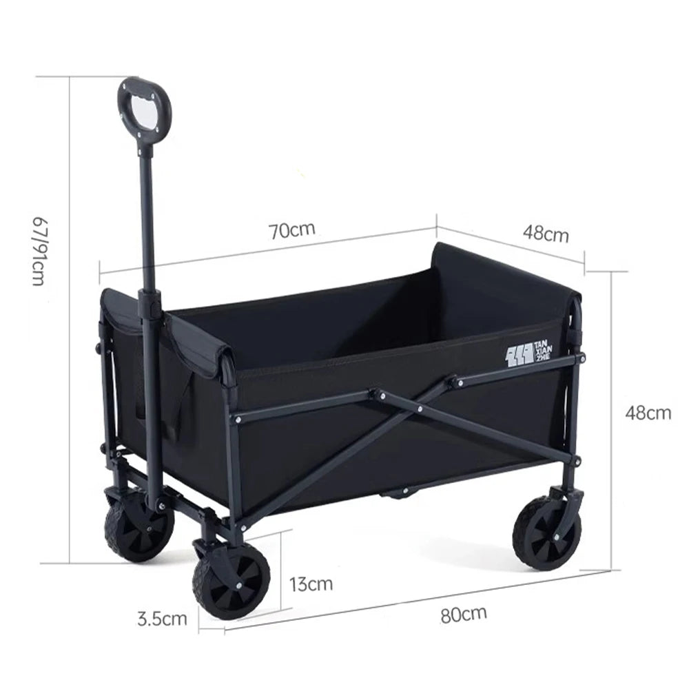 TXZ Folding Mass Folding Wagon, Portable Utility Cart, Shopping Beach Garden Pool Trolley, outdoor folding cart, heavy duty large capacity folding wagon shopping for Beach