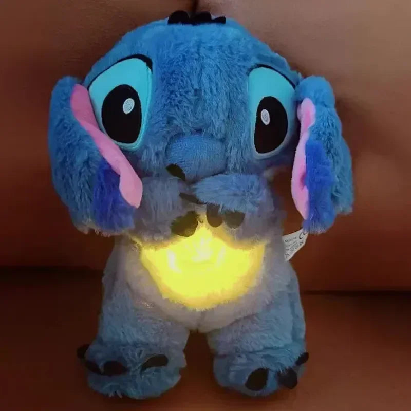 Hot selling Lilo&Stitch Plush Doll Breath Toy Child Peluche Kawaii Soothes Anime Baby Music Light Sleep Blue Stitch Toys Gift