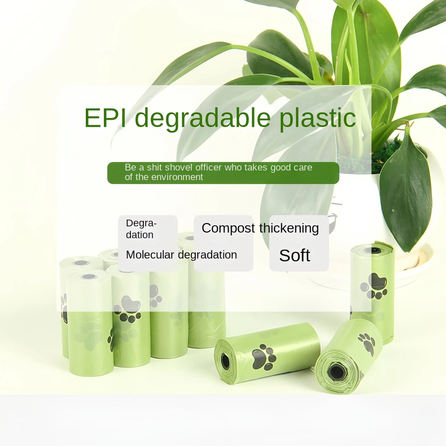 EPI Intensification Biodegradable Pet Garbage Bag Dog Poop Bags Dog Poop Bag Dispenser Dog Cleaning Supplies Dog