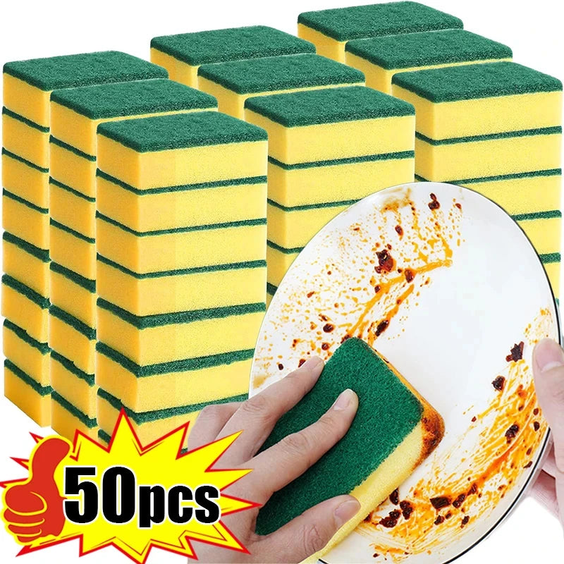 Highly absorbent double-sided sponge magic cleaning pot rust sponge cleaning brush kitchen grease cleaning tool