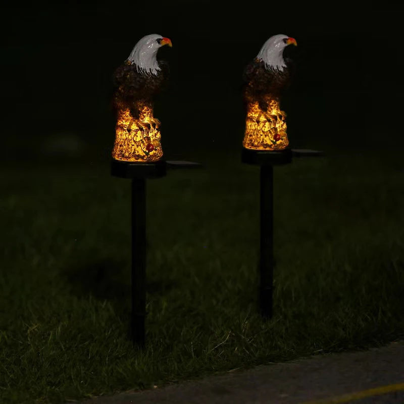 1 pc, Solar Resin Lawn Lamp, Parrot, Owl, Eagle Resin Lamp, Garden Interesting Decorative Lamp