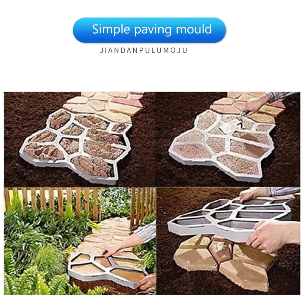 Garden Floor Walk Pavement Mold DIY Manually Paving Cement Stone Road Path Maker