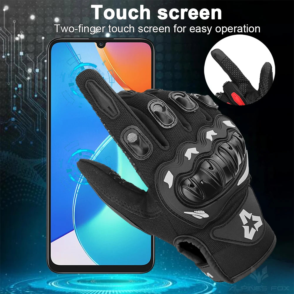 VEMAR  Motorcycle Gloves Men Black Full Finger Touchscreen Cycling ATV MTB Guantes Moto Luvas Bike Riding Glove Women Red