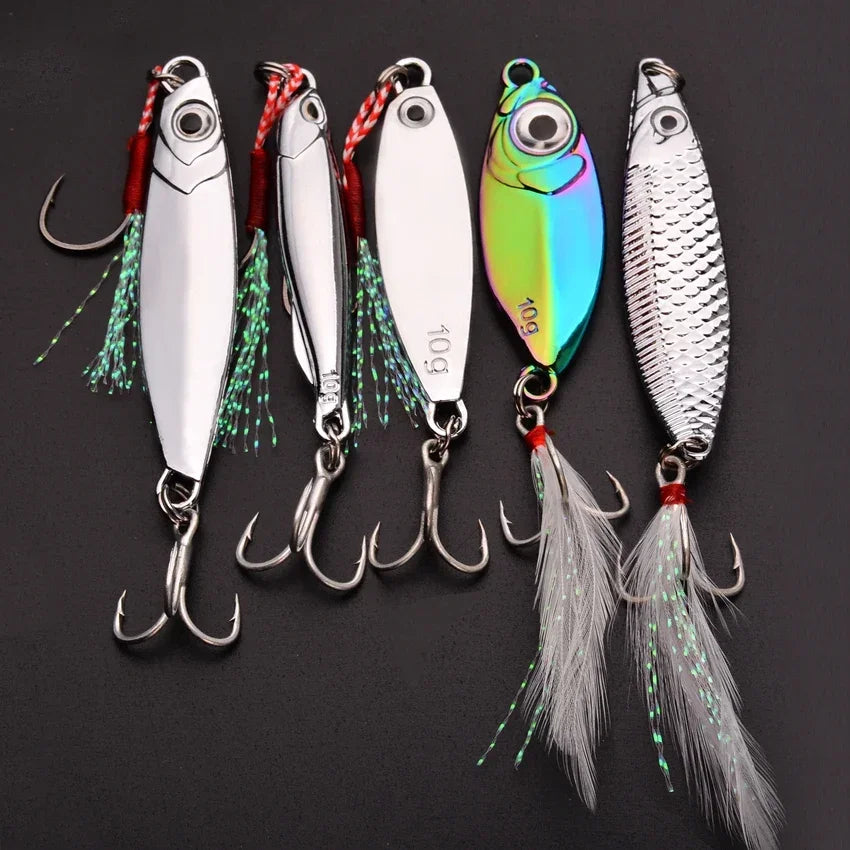 5pcs/lot Wobbler lures 3g/10g/15g Metal Vib Fishing Lure set Sinking Hard Metal VIB Sea Fishing Lures Artificial Pesca Bait