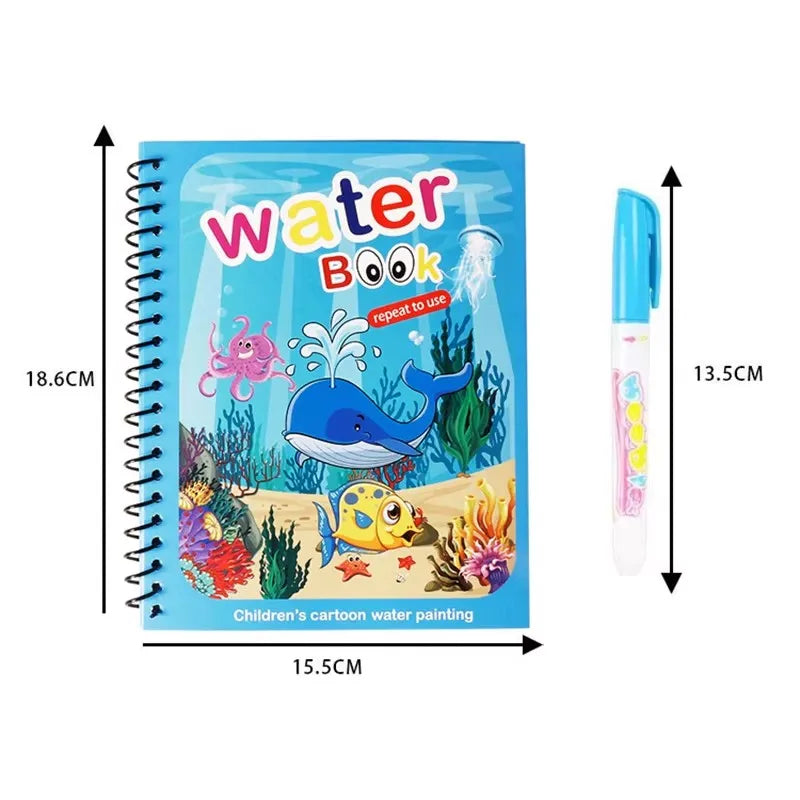 Magical Book Water Drawing Montessori Toys Reusable Coloring Book Magic Water Drawing Book Sensory Early Education for Children
