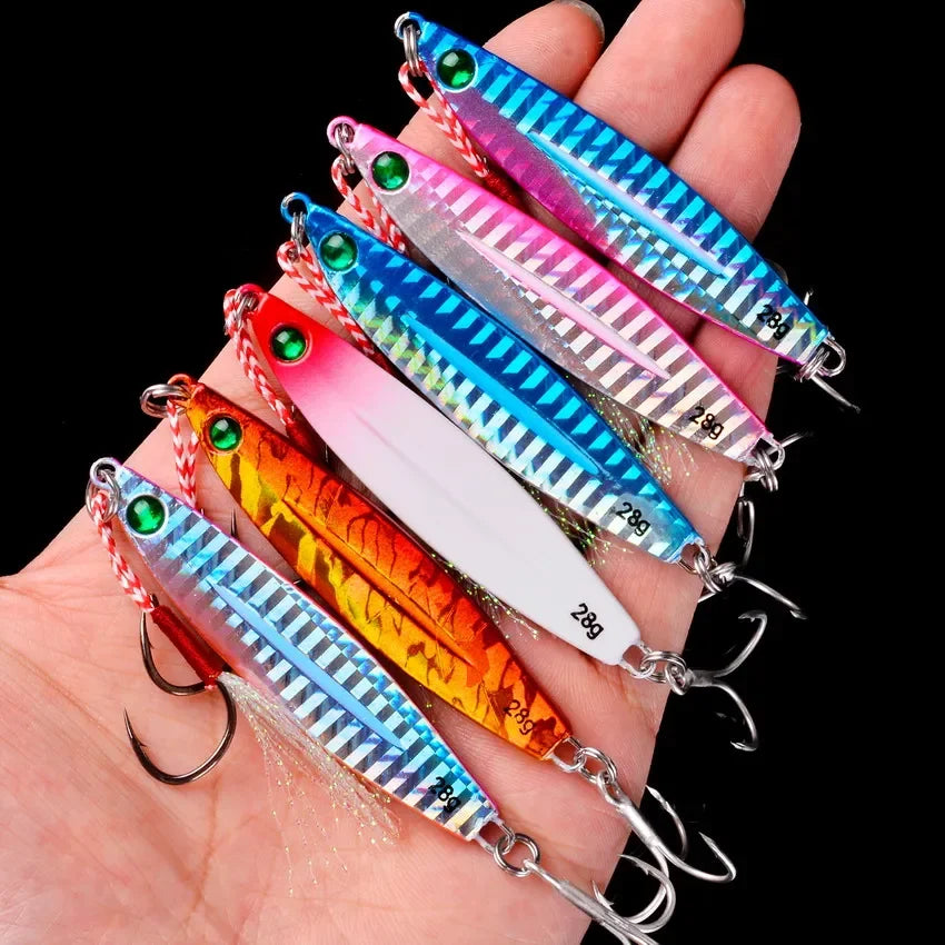 5pcs Metal Jig Fishing Lure Weights 10g-40g Trolling Hard Bait Bass Fishing Bait Tackle Trout Jigging Lure Jigs Saltwater Lures