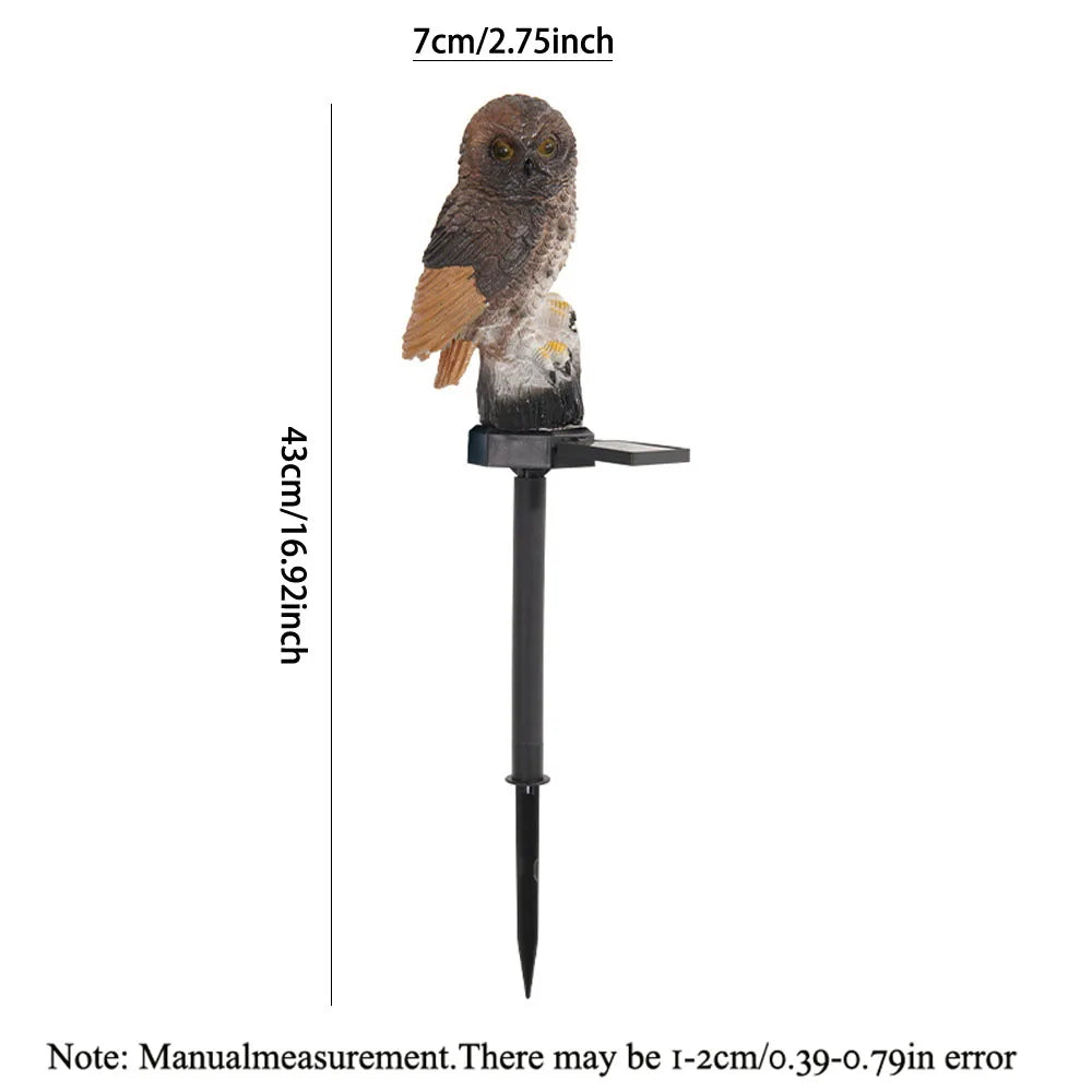 1 pc, Solar Resin Lawn Lamp, Parrot, Owl, Eagle Resin Lamp, Garden Interesting Decorative Lamp