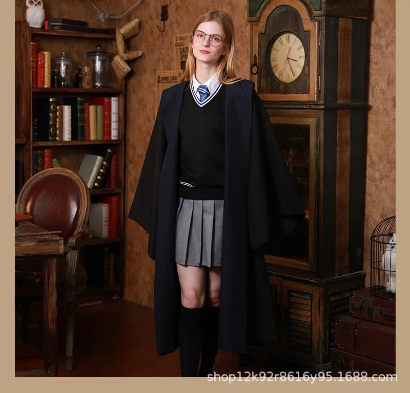 Kids and Adult Harries Cosplay Magic Cape Cloak Robe Potters Gryffindor Holiday Halloween College Costume Accessories Gift