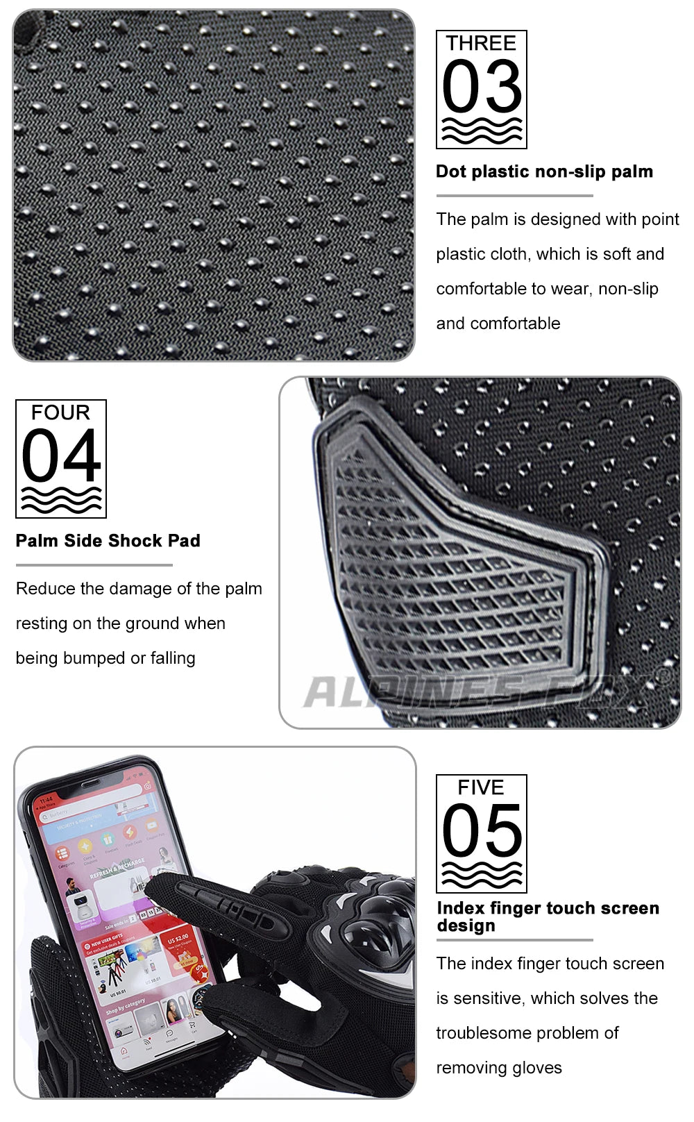 VEMAR  Motorcycle Gloves Men Black Full Finger Touchscreen Cycling ATV MTB Guantes Moto Luvas Bike Riding Glove Women Red