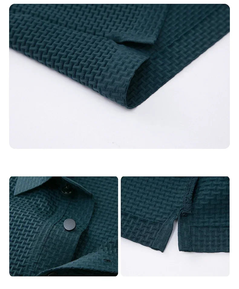 New Men's Lop-up Hollow Short-sleeved Polo Tee Shirt Ice Silk Breathable Business Fashion T-Shirt Male Brand Clothes