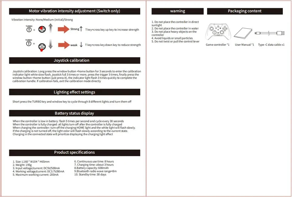 Lenovo S02 Controller for Switch Joystick Gamepad Dual Vibration Wireless Bluetooth Joypad For PlayStation PC/IOS/Android/TV