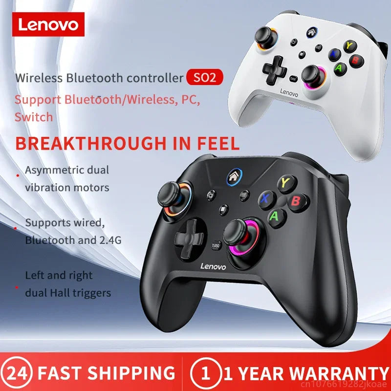 Lenovo S02 Controller for Switch Joystick Gamepad Dual Vibration Wireless Bluetooth Joypad For PlayStation PC/IOS/Android/TV
