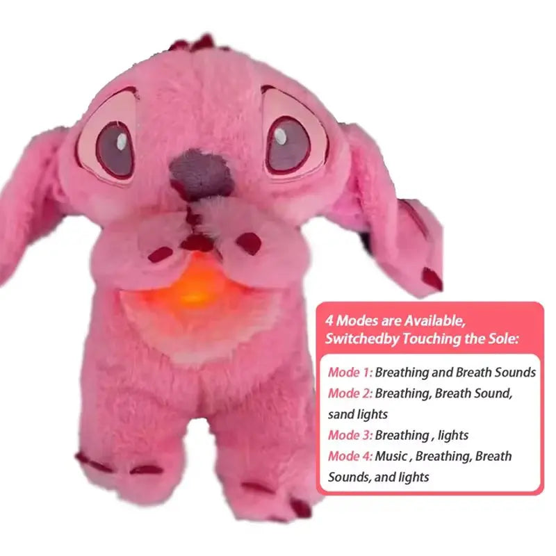 Hot selling Lilo&Stitch Plush Doll Breath Toy Child Peluche Kawaii Soothes Anime Baby Music Light Sleep Blue Stitch Toys Gift
