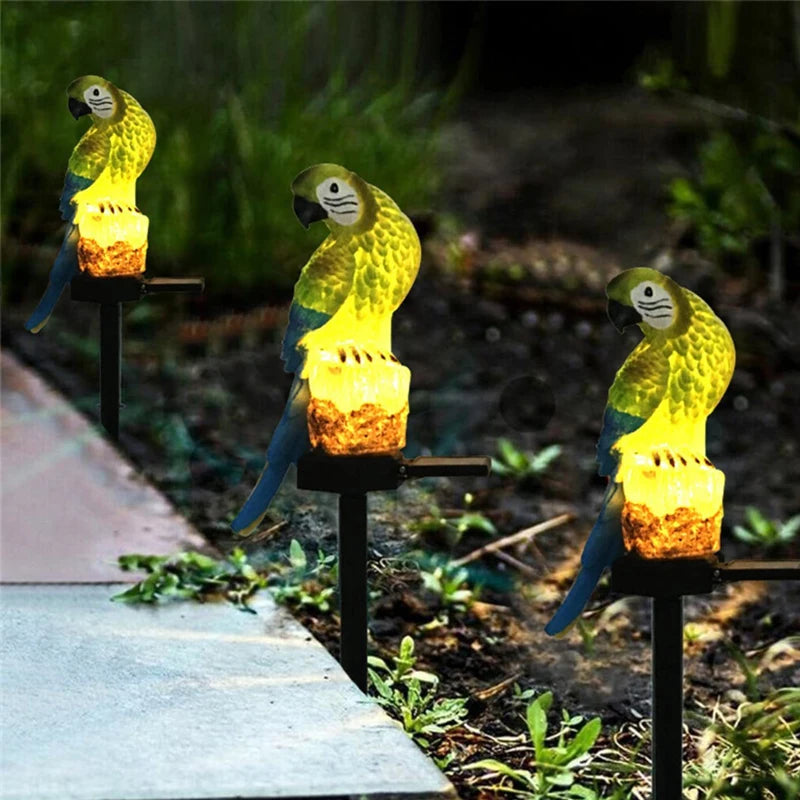 1 pc, Solar Resin Lawn Lamp, Parrot, Owl, Eagle Resin Lamp, Garden Interesting Decorative Lamp