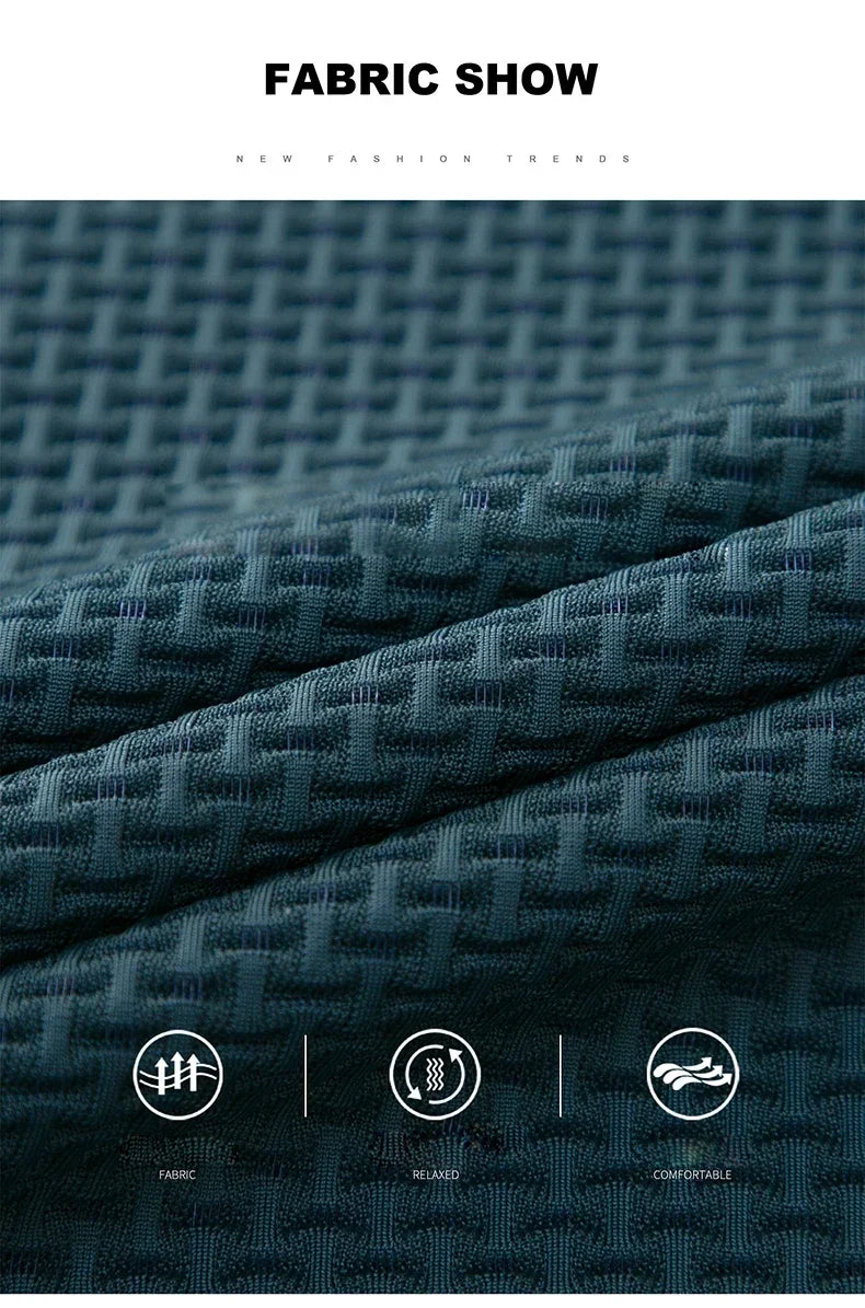 New Men's Lop-up Hollow Short-sleeved Polo Tee Shirt Ice Silk Breathable Business Fashion T-Shirt Male Brand Clothes