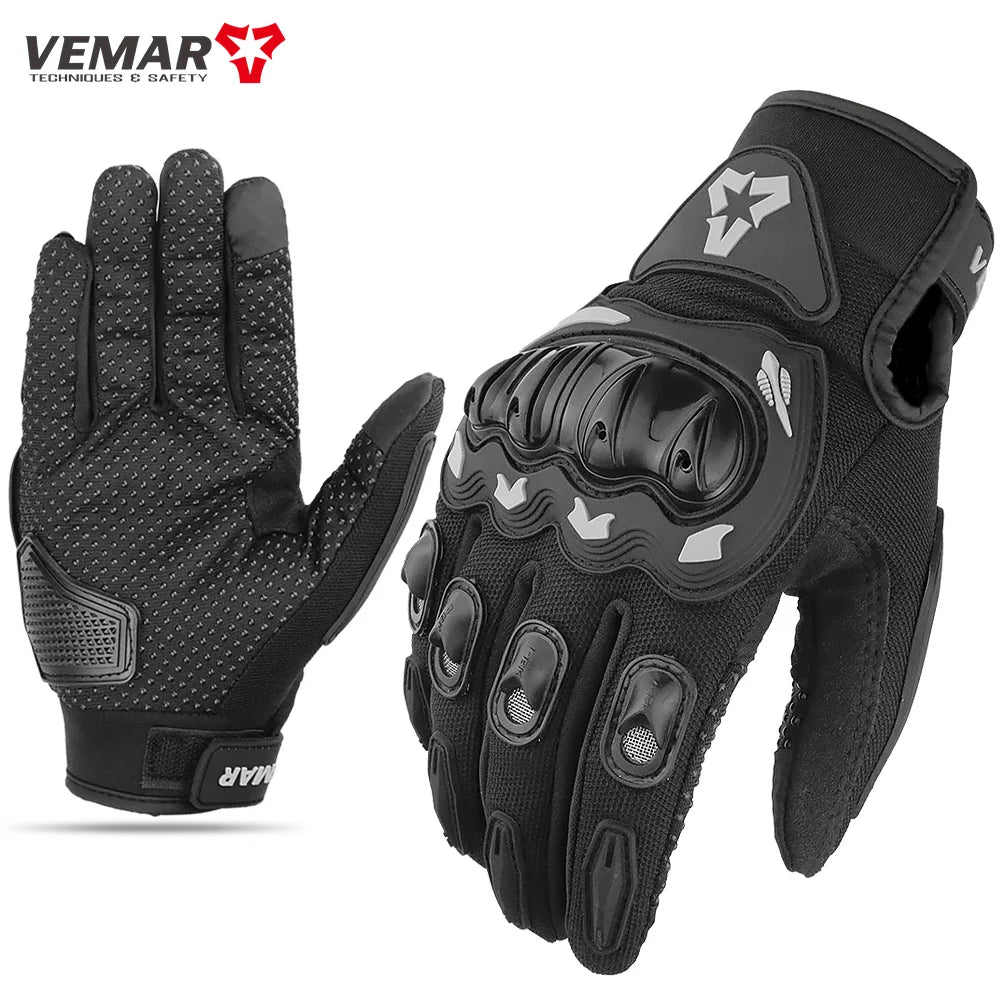 VEMAR  Motorcycle Gloves Men Black Full Finger Touchscreen Cycling ATV MTB Guantes Moto Luvas Bike Riding Glove Women Red