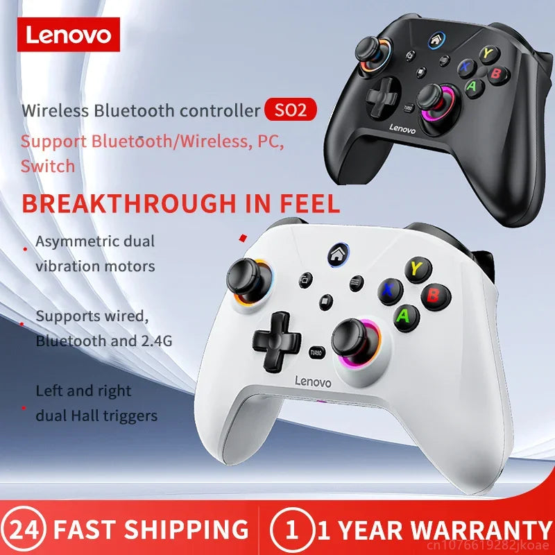 Lenovo S02 Controller for Switch Joystick Gamepad Dual Vibration Wireless Bluetooth Joypad For PlayStation PC/IOS/Android/TV