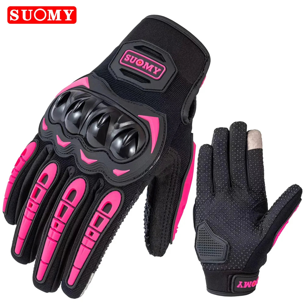 VEMAR  Motorcycle Gloves Men Black Full Finger Touchscreen Cycling ATV MTB Guantes Moto Luvas Bike Riding Glove Women Red
