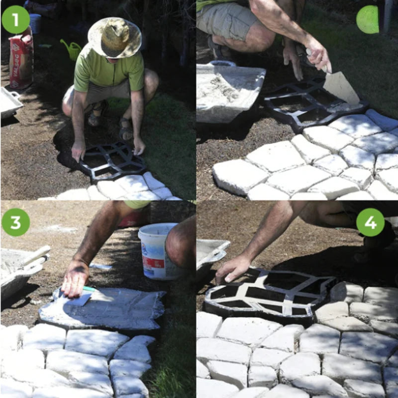 Garden Floor Walk Pavement Mold DIY Manually Paving Cement Stone Road Path Maker
