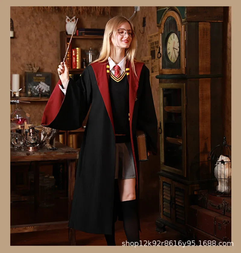 Kids and Adult Harries Cosplay Magic Cape Cloak Robe Potters Gryffindor Holiday Halloween College Costume Accessories Gift