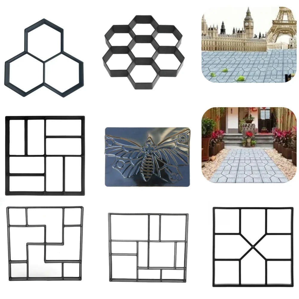 DIY Path Maker Paver Molds Reusable Concrete Mold Concrete Cement Walk Garden Path Paving Paver Patio Molds Paviment