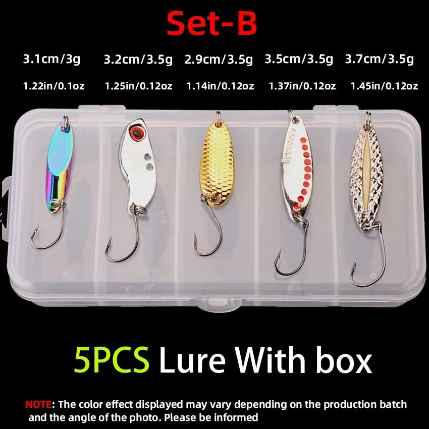 5pcs/lot Wobbler lures 3g/10g/15g Metal Vib Fishing Lure set Sinking Hard Metal VIB Sea Fishing Lures Artificial Pesca Bait