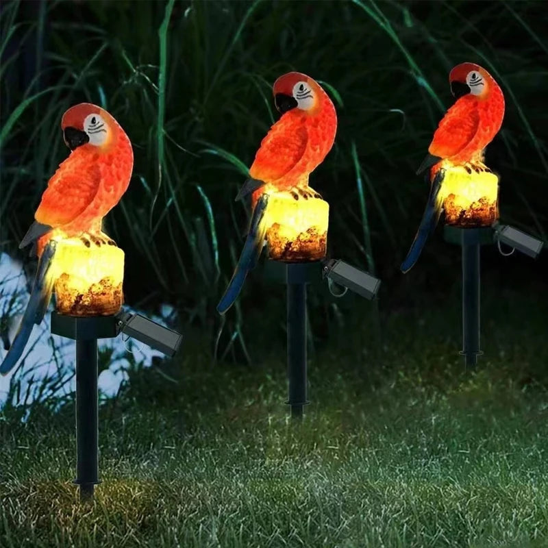 1 pc, Solar Resin Lawn Lamp, Parrot, Owl, Eagle Resin Lamp, Garden Interesting Decorative Lamp