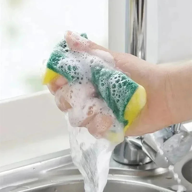 Highly absorbent double-sided sponge magic cleaning pot rust sponge cleaning brush kitchen grease cleaning tool